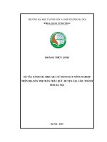 Đánh giá hiệu quả sử dụng đất nông nghiệp trên địa bàn thị trấn trâu quỳ,huyện gia lâm, thành phố hà nội 