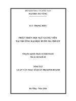 Phát triển đội ngũ giảng viên tại trường đại học buôn ma thuột 