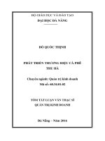 Phát triển thương hiệu cà phê thu hà 