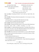 Đề thi giữa học kỳ 1 môn Hóa học lớp 11 trường THPT Thuận Thành số 3, Bắc Ninh năm học 2015 - 2016