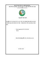 Nghiên cứu giá đất ở và các yếu tố ảnh hưởng đến giá đất ở trên địa bàn huyện ân thi   tỉnh hưng yên giai đoạn 2010   2014 