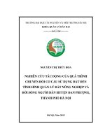 Nghiên cứu tác động của quá trình chuyển đổi cơ cấu sử dụng đất đến tình hình quản lý đất nông nghiệp và đời sống của người dân huyện đan phượng 