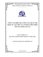 NÂNG CAO HIỆU QUẢ CÔNG tác QUẢN TRỊ NHÂN sự tại CÔNG TY cổ PHẦN THỦY điện bắc hà TỈNH lào CAI