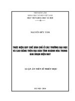 Thực hiện quy chế dân chủ ở các trường đại học và cao đẳng trên địa bàn tỉnh khánh hòa trong giai đoạn hiện nay