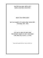  XÂY DỰNG một số TRÒ CHƠI NHẰM PHÁT TRIỂN tư DUY TOÁN học  CHO TRẺ mẫu GIÁO 5 – 6 TUỔI