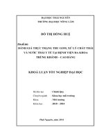 Đánh giá thực trạng thu gom, xử lý rác thải và nước thải tại bệnh viện đa khoa Trùng Khánh – Cao Bằng