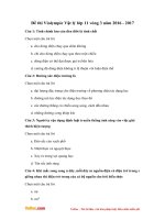 Đề thi Violympic Vật lý lớp 11 vòng 3 năm 2016 - 2017