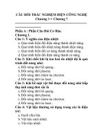 NGÂN HÀNG câu hỏi TRẮC NGHIỆM điện CÔNG NGHỆ 1 
