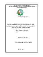 Đánh giá tình hình cấp giấy chứng nhận quyền sử dụng đất, quyền sở hữu nhà ở và tài sản khác gắn liền với đất tại huyện vân đồn – tỉnh quảng ninh 