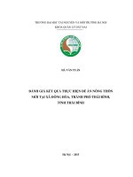 Đánh giá kết quả thực hiện đề án nông thôn mới tại xã đông hòa, thành phố thái bình, tỉnh thái bình 