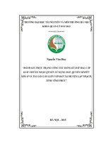 Đánh giá thực trạng công tác đăng ký đất đai,cấp giấy chứng nhận quyền sử dụng đất, quyền sở hữu nhà ở và tài sản khác gắn liền với đất tại huyện lập thạch, tỉnh vĩnh phúc 