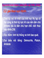 Bài giảng quá trình hình thành, phát triển của triết học hi lạp cổ đại 