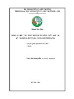 Đánh giá kết quả thực hiện đề án nông thôn mới tại xã tản hồng, huyện ba vì, thành phố hà nội 