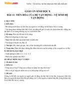 Giáo án Sinh học 8 bài Tiến hóa của hệ vận động. Vệ sinh hệ vận động