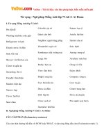 Từ vựng - Ngữ pháp Tiếng Anh lớp 7 Unit 3: At Home