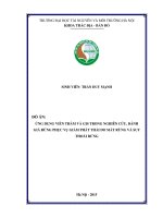 Ứng dụng viễn thám và GIS trong nghiên cứu, đánh giá rừng phục vụ giảm phát thải do mất rừng và suy thoái rừng 