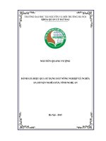 Đánh giá hiệu quả sử dụng đất nông nghiệp xã nghĩa an, huyện nghĩa đàn, tỉnh nghệ an 