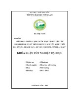 Đánh giá chất lượng nước mặt và đề xuất các biện pháp quản lý thích hợp tài nguyên nước trên địa bàn xã thanh vận   huyện chợ mới   tỉnh bắc kạn 