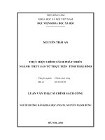 Thực hiện chính sách phát triển ngành thủy sản từ thực tiễn tỉnh thái bình 