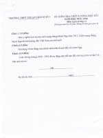 Đề thi học kì 1 môn Lịch sử lớp 11 trường THPT Thuận Thành 1, Bắc Ninh năm học 2015 - 2016