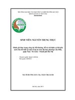Đánh giá thực trạng công tác bồi thường, hỗ trợ tái định cư khi nhà nước thu hồi đất tại một số dự án trên địa bàn phường cầu diễn, quận nam từ liêm   thành phố hà nội 