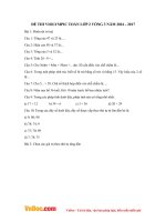 Đề thi Violympic Toán lớp 2 vòng 3 năm 2016 - 2017