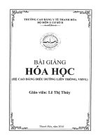 bài giảng hoá học hệ cao đẳng điều dưỡng liên thông 