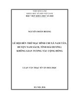 Lễ hội đền thờ mạc đĩnh chi xã nam tân, huyện nam sách, tỉnh hải dương không gian tương tác cộng đồng 