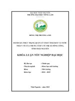 Đánh giá thực trạng quản lý nước thải và chất thải rắn y tế của trung tâm y tế thị xã sông công   tỉnh thái nguyên