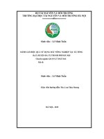 Đánh giá hiệu quả sử dụng đất nông nghiệp tại xã tòng bạt, huyện ba vì, thành phố hà nội 