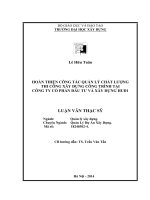 Luận văn thạc sỹ Kinh tế xây dựng  HOÀN THIỆN CÔNG TÁC QUẢN LÝ CHẤT LƯỢNG THI CÔNG XÂY DỰNG CÔNG TRÌNH TẠI CÔNG TY HUD1
