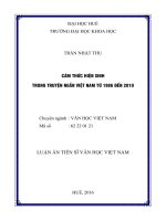 CẢM THỨC HIỆN SINH TRONG TRUYỆN NGẮN VIỆT NAM TỪ 1986 ĐẾN 2010