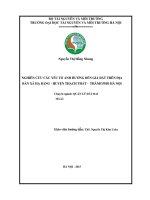 Nghiên cứu các yếu tố ảnh hưởng đến giá đất trên địa bàn xã hạ bằng   huyện thạch thất   thành phố hà nội 
