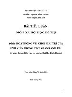 TL hoạt động vui chơi giải trí của sinh viên trong thời gian rảnh