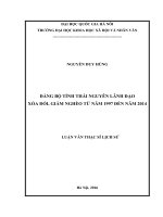Đảng bộ tỉnh thái nguyên lãnh đạo xóa đói, giảm nghèo  từ năm 1997 đến năm 2014 
