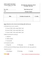 Đề thi học kì 1 môn Khoa học lớp 5 trường Tiểu học Toàn Thắng năm 2015 - 2016