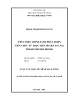 Thực hiện chính sách phát triển viên chức từ thực tiễn huyện an lão, thành phố hải phòng 