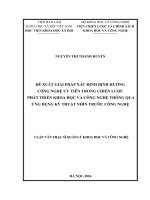 Đề xuất giải pháp xác định định hướng công nghệ ưu tiên trong chiến lược phát triển khoa học và công nghệ thông qua ứng dụng kỹ thuật nhìn trước công nghệ 