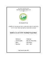 Nghiên cứu đánh giá chất lượng bùn thải từ các nhà máy xử lý nước thải tập trung ở kim liên   hà nội 
