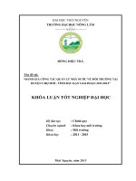 Đánh giá công tác quản lý nhà nước về môi trường tại huyện chợ mới   tỉnh bắc kạn giai đoạn 2012   2014 