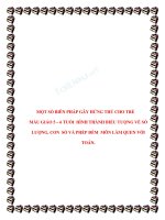 skkn một số BIÊN PHÁP gây HỨNG THÚ CHO TRẺ mẫu GIÁO 5 – 6 TUỔI HÌNH THÀNH BIỂU TƯỢNG về số LƯỢNG, CON số và PHÉP đếm môn làm QUEN với TOÁN 