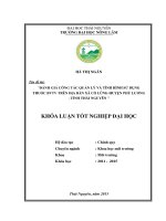 Đánh giá công tác quản lý và tình hình sử dụng thuốc bảo vệ thực vật trên địa bàn xã cổ lũng   huyện phú lương   tỉnh thái nguyên 