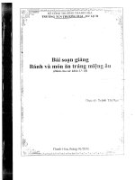 BÀI SOẠN GIẢNG CHẾ BIẾN món ăn bán và các món ăn TRÁNG MIỆNG âu  