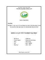 Tìm hiểu và đưa ra các giải pháp xây dựng trường học xanh tại trường tiểu học đội cấn   thành phố thái nguyên