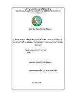 Ứng dụng GIS xây dựng cơ sở dữ liệu phục vụ công tác quản lý thông tin bđs tại thị trấn hòa mạc – duy tiên – hà nam 