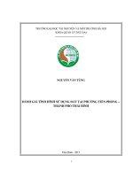Đánh giá tình hình sử dụng đất tại phường tiền phong – thành phố thái bình 