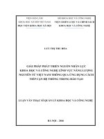 Giải pháp phát triển nguồn nhân lực khoa học và công nghệ lĩnh vực năng lượng nguyên tử việt nam thông qua ứng dụng cách tiếp cận hệ thống trong đào tạo