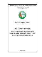 Đánh giá tình hình thực hiện đề án xây dựng nông thôn mới tại xã quý sơn – huyện lục ngạn – tỉnh bắc giang 