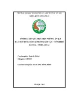 Đánh giá kết quả thực hiện phương án quy hoạch sử dụng đất tại địa bàn phường kim tân, thành phố lào cai, tỉnh lào cai 