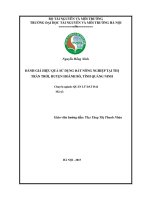 Đánh giá hiệu quả sử dụng đất nông nghiệp tại thị trấn trới, huyện hoành bồ, tỉnh quảng ninh 